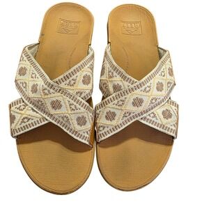 Reef Ortho X Slide Sandals Neutral W9 Comfort Supportive Travel Boho Summer